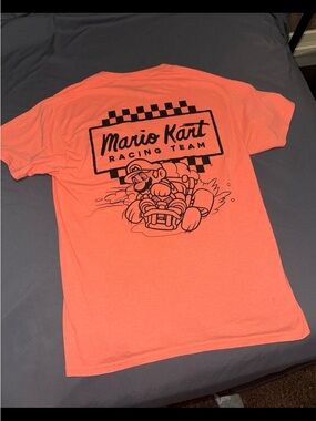 Womens Mario Kart Short Sleeve Neon Orange Tshirt Size Medium